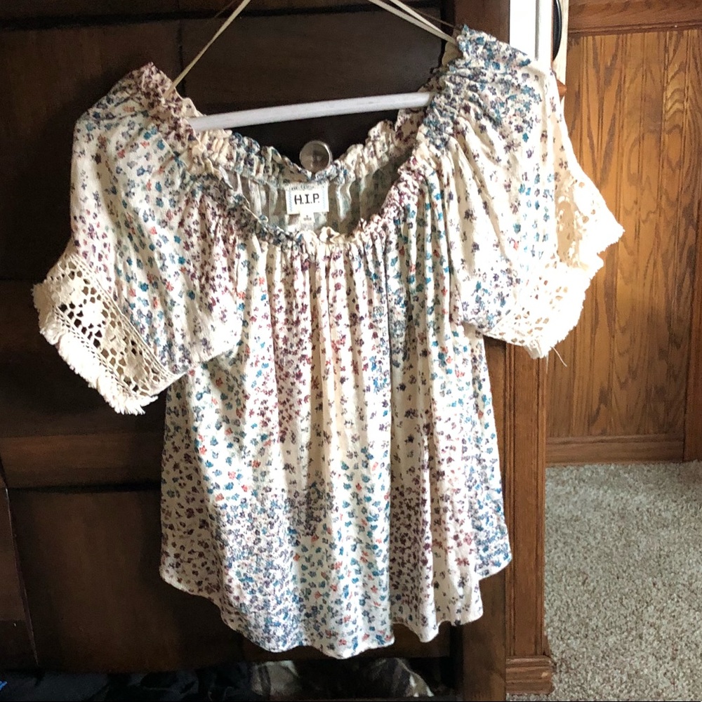 Over the shoulder floral top